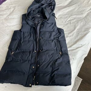 Zara Hooded Long Puffer Vest